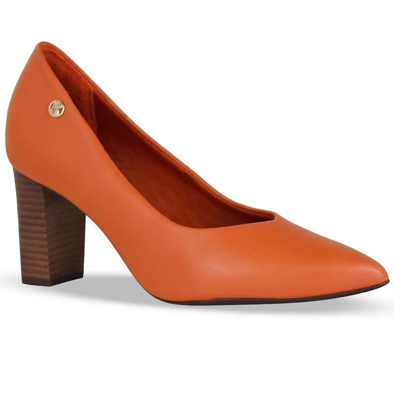 Sapato Couro Atanado Napoli Laranja Aperol 39