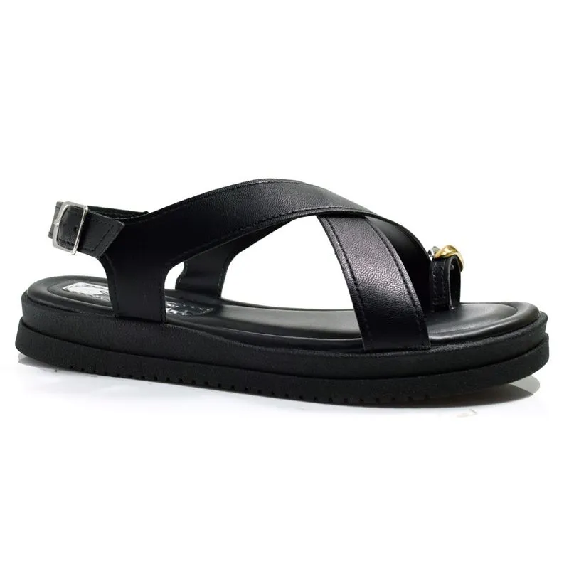 Sandália Flat Feminina Mississipi Preto MF111 34
