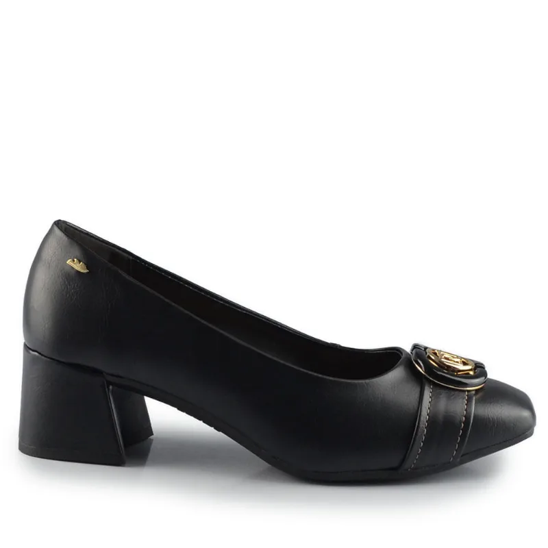 Scarpin Dakota Feminino Salto Bloco DO085 008 VIERI PRETO 37