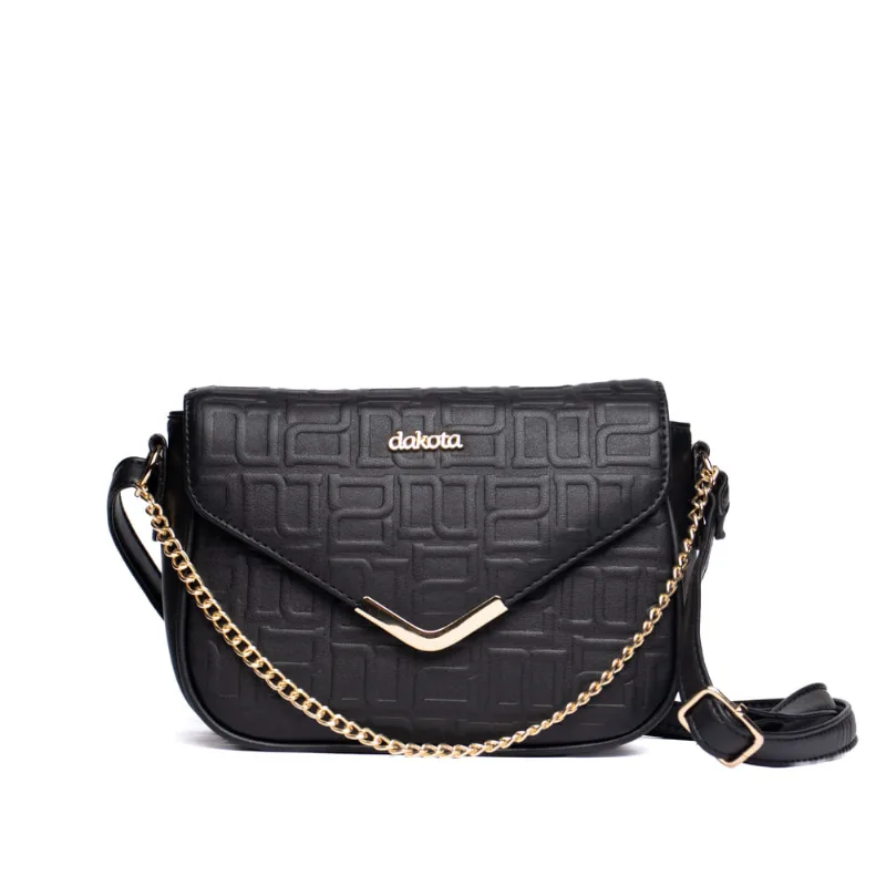Bolsa Feminina Dakota Transversal Texturizada Corrente Preta - U