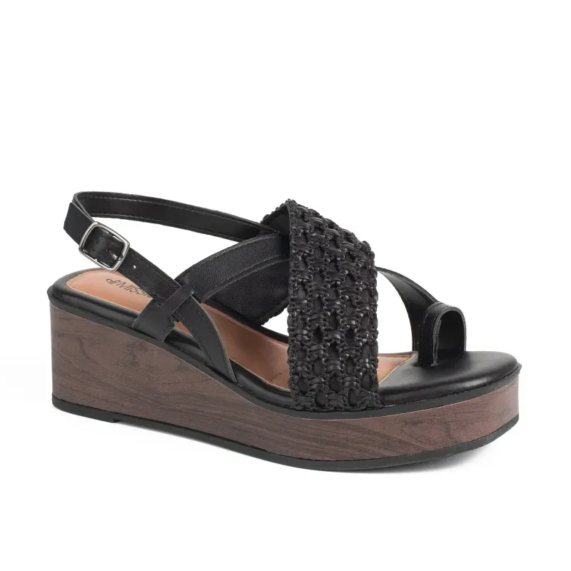 Sandália Mississipi Anabela Preta 35