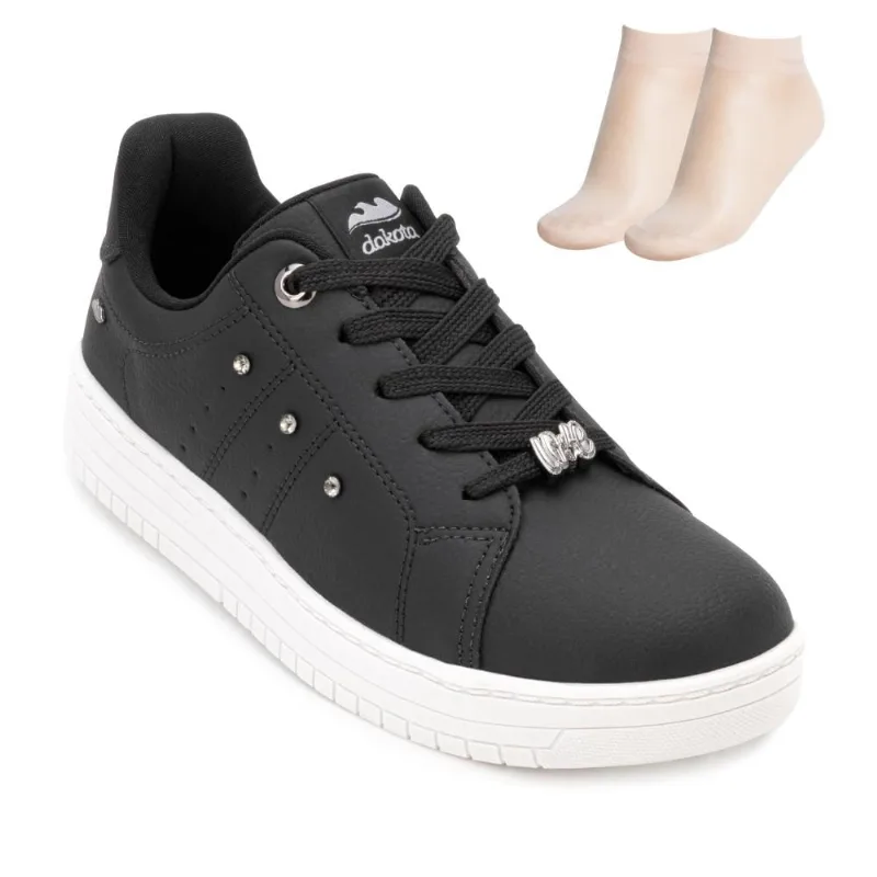 Tênis Casual Dakota P-B e Meia DT25-DA795 37 / Preto/Branco
