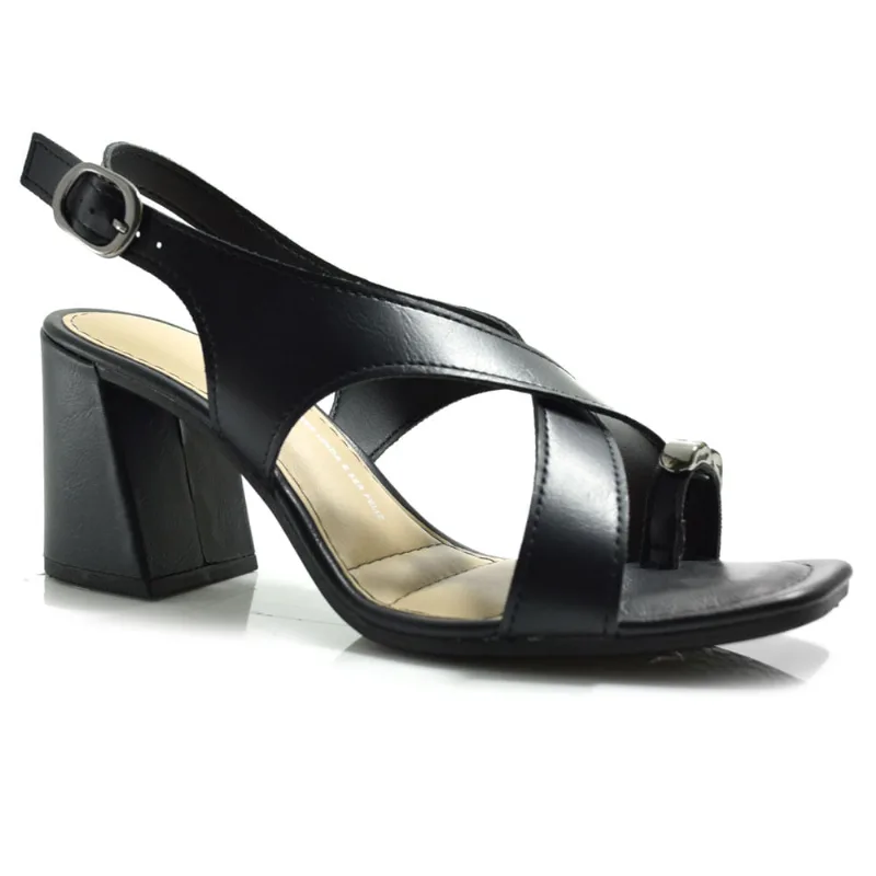 Sandália de Salto Bloco Feminina Dakota Preto Y9152 33