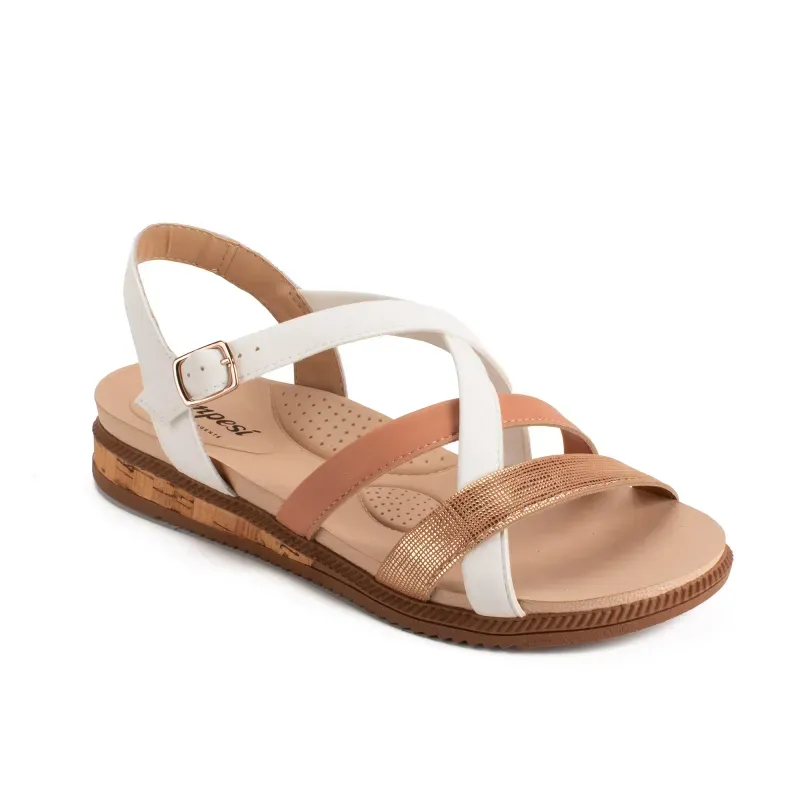 Sandália Campesí Flatform Branco e Bege 35