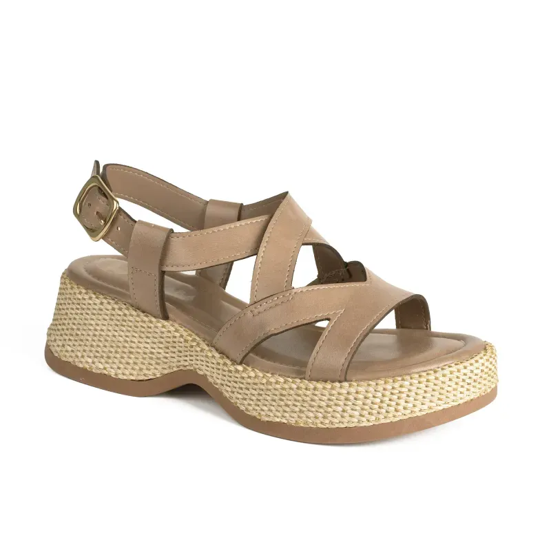 Sandália Tanara Flatform Cinza 35
