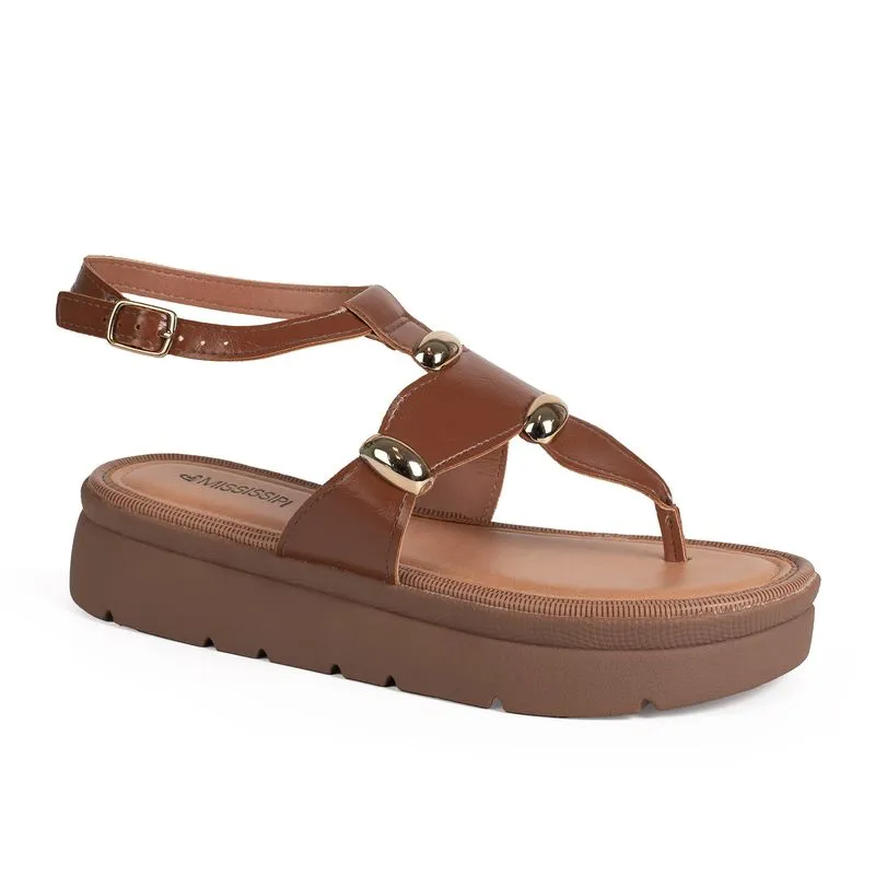 Sandália Mississipi Flatform Caramelo 35