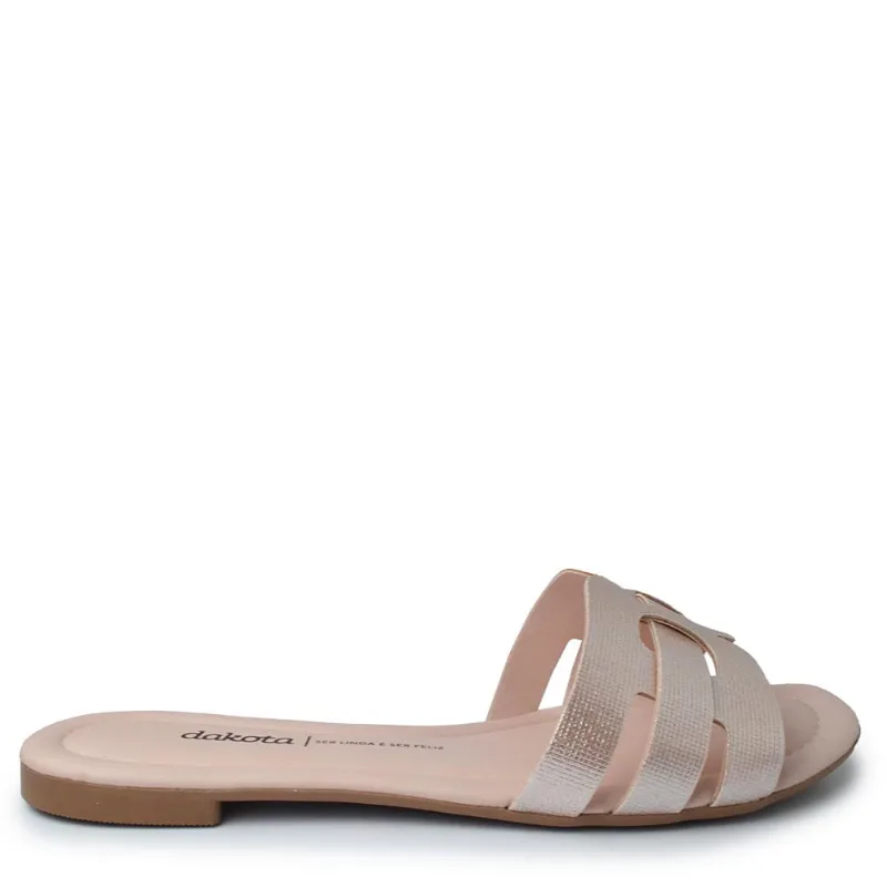 Sandália Rasteira Dakota Feminina Y9551 004 CASTELA ROSE 35