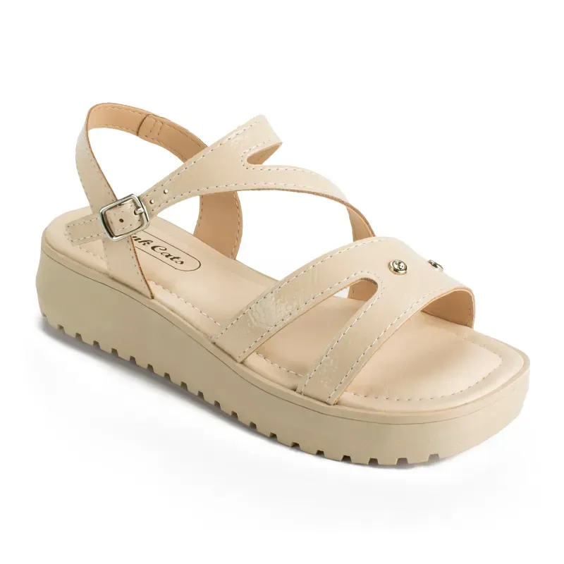 Sandália Pink Cats Infantil Flatform Bege 35
