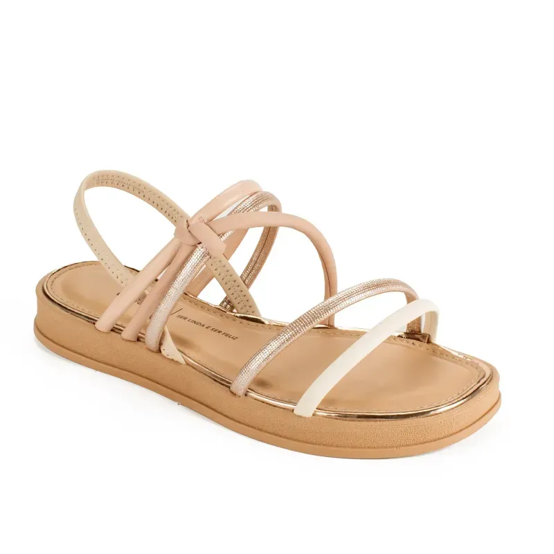 Sandália Dakota Flatform Rosa e Bege 35