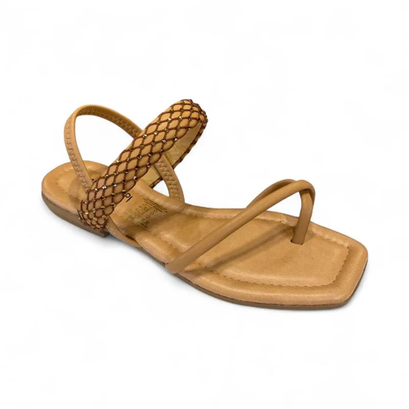 Sandália Rasteira Feminina Mississipi Caramelo MF832-0002 34 / Marrom