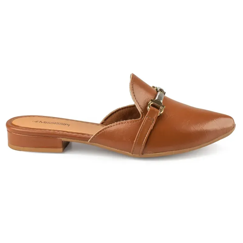 Mule Mississipi Salto Baixo Caramelo 38