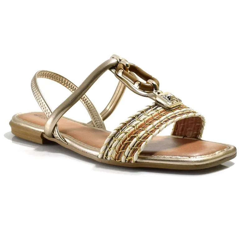 Sandália Rasteira Feminina Mississipi Dourado MF302 33