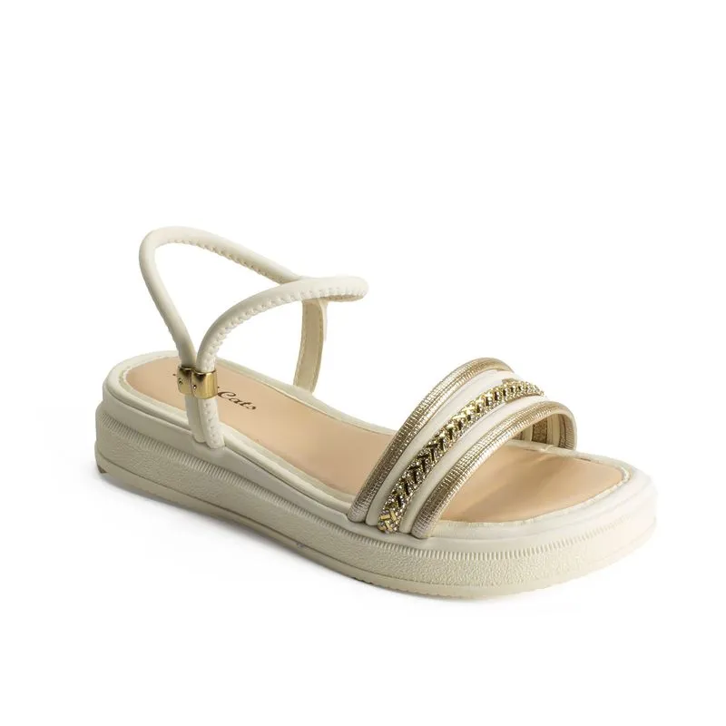 Sandália Pink Cats Infantil Flatform Bege 29