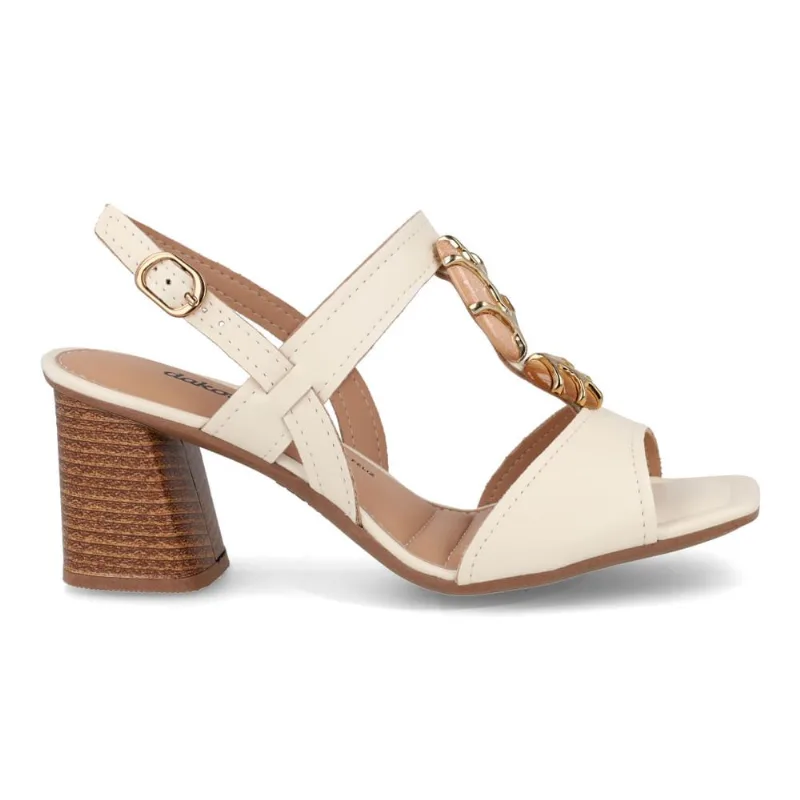Sandália Dakota Salto Bloco Feminina Creme 37 CREAM
