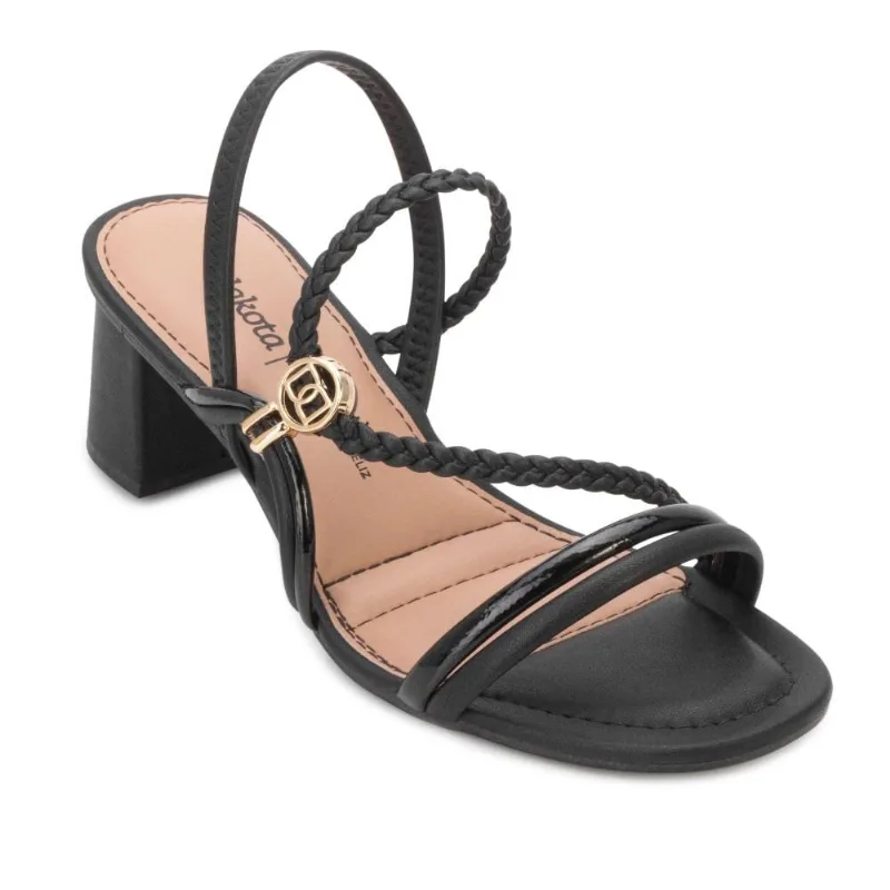 Sandália Salto PN Bloco Dakota DT25-Y9371 39 / Preto/Nude
