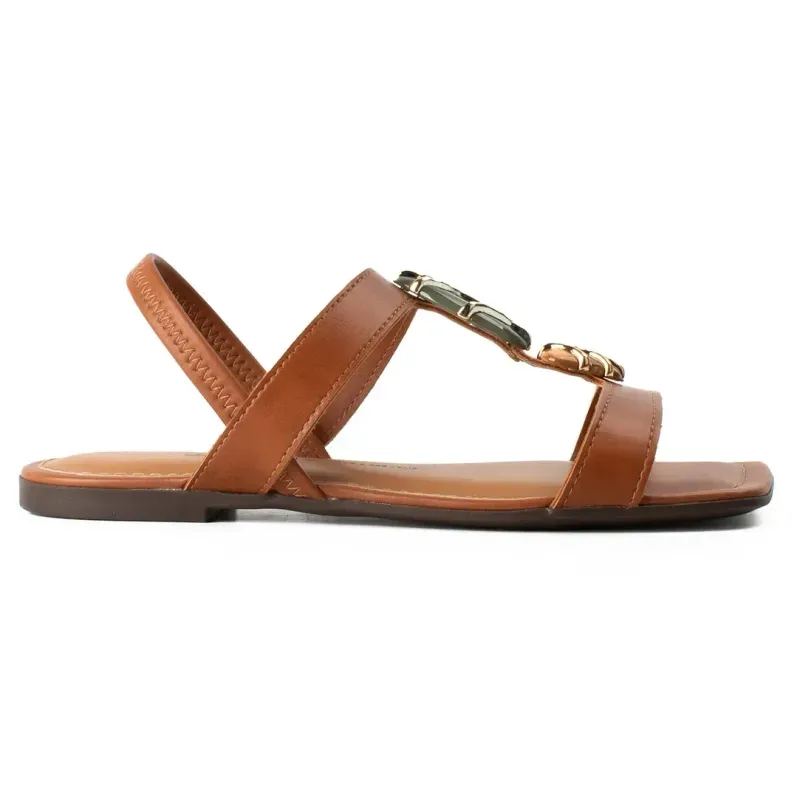 Sandália Dakota Casual Com Pedrarias Feminina Caramelo 40