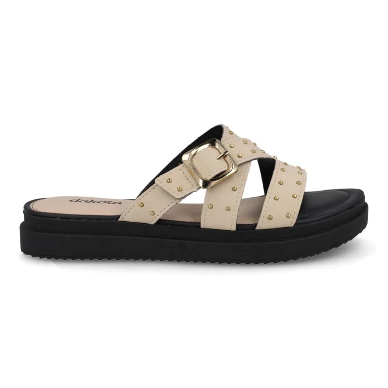 Tamanco Plataforma Dakota Tiras Cruzadas Feminino Nude 39 MACCHIATO