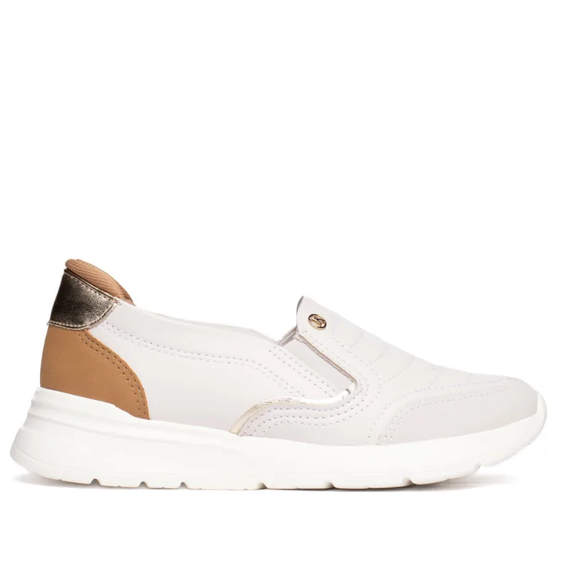 Tênis Feminino Kolosh Slip On Napa Cinza Claro/Marrom - 39