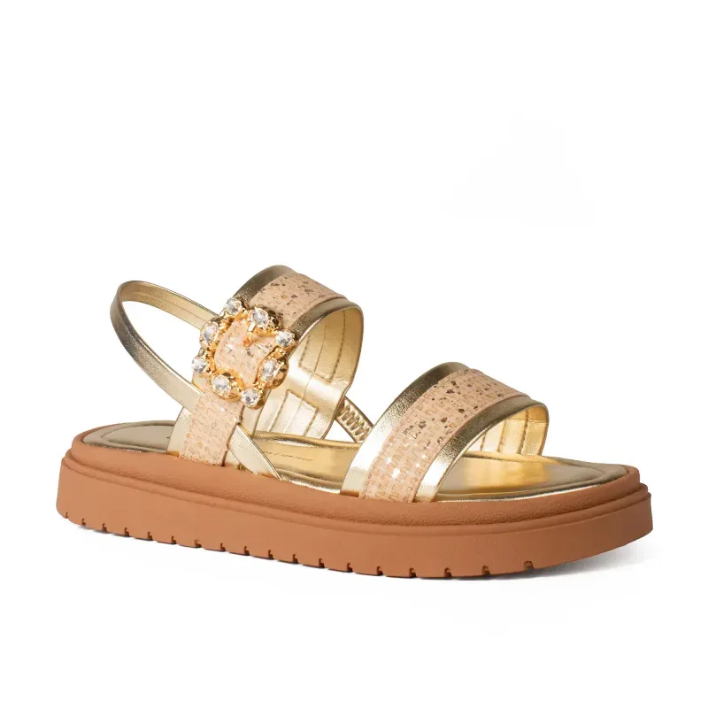 Sandália Dakota Flatform Metalizada 34