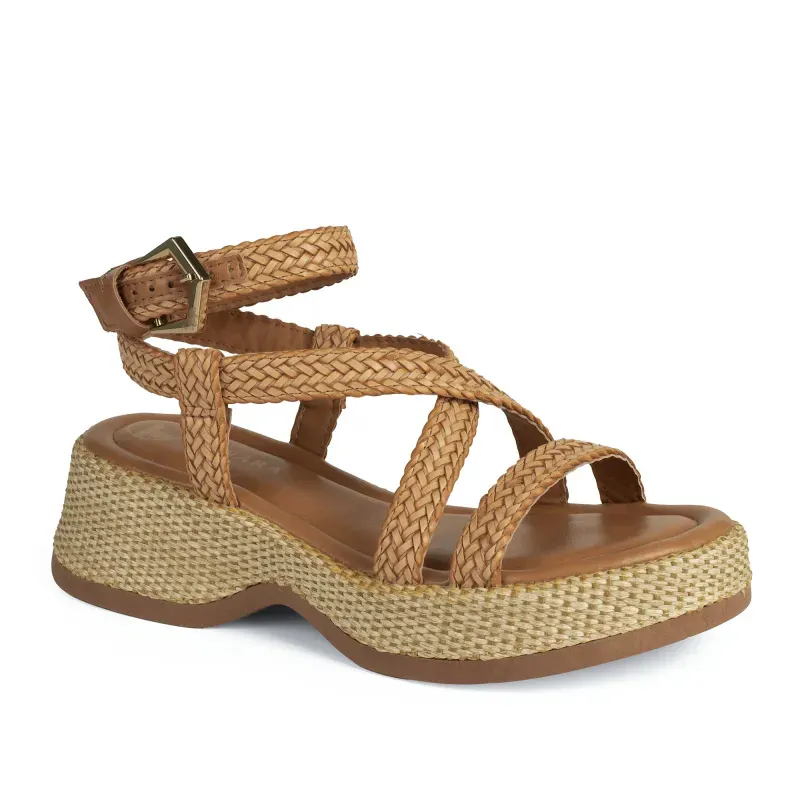 Sandália Tanara Flatform Caramelo 38