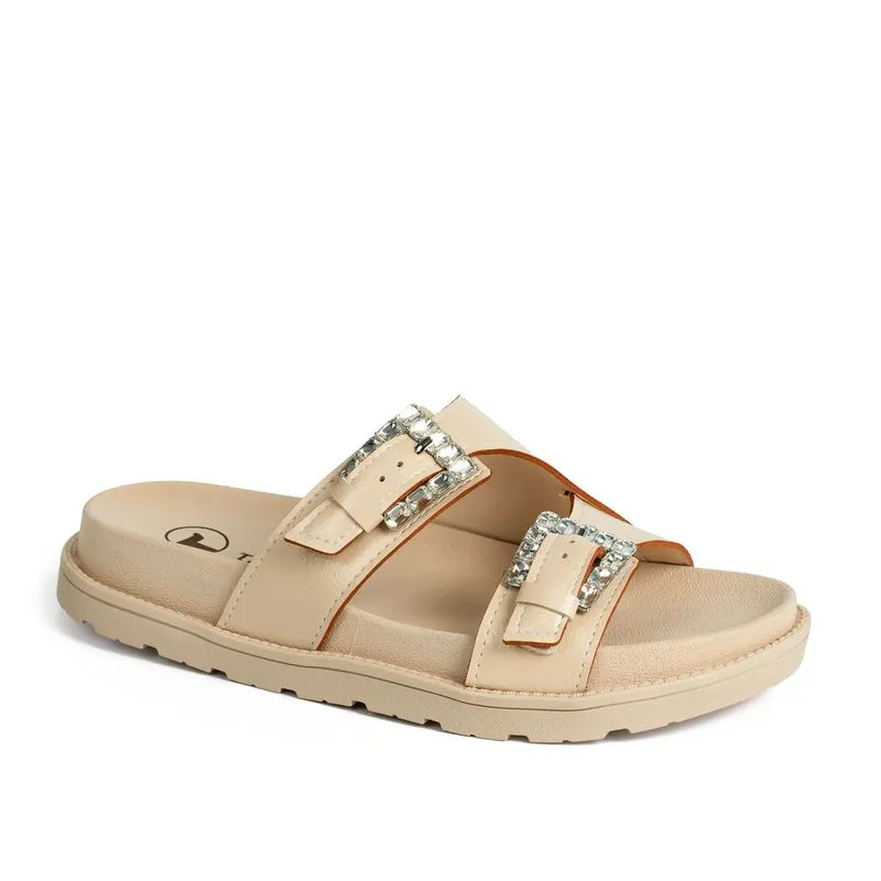 Slide Tanara Flatform Bege 39