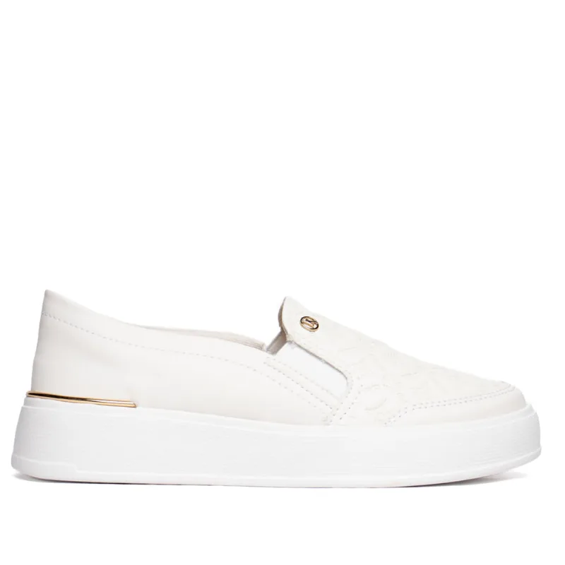 Tênis Feminino Kolosh Slip On Off White/Dourado - 37