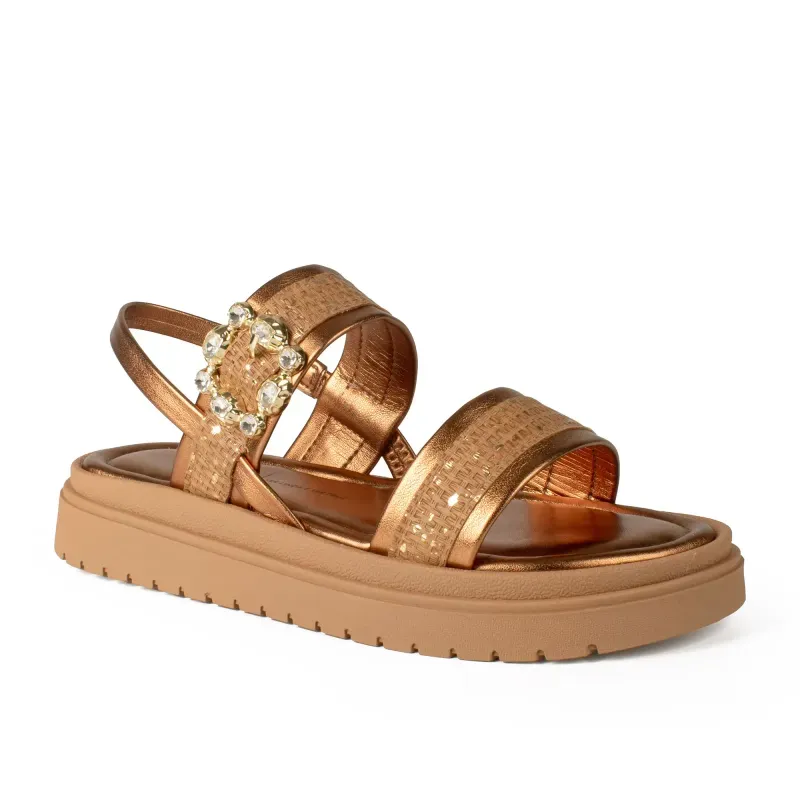 Sandália Dakota Flatform Metalizada 33