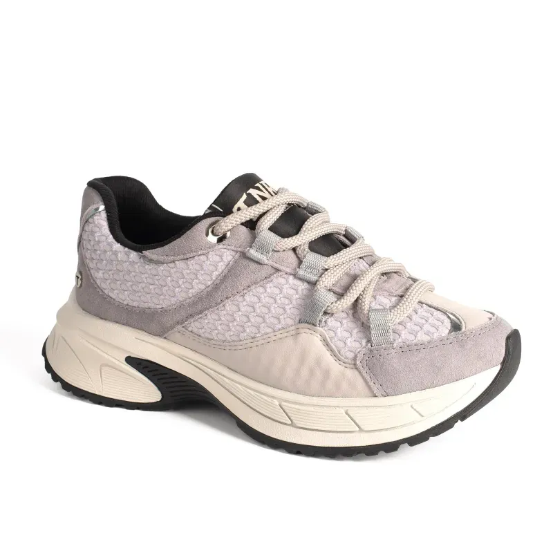 Dad Sneaker Tanara em Couro Cinza 38