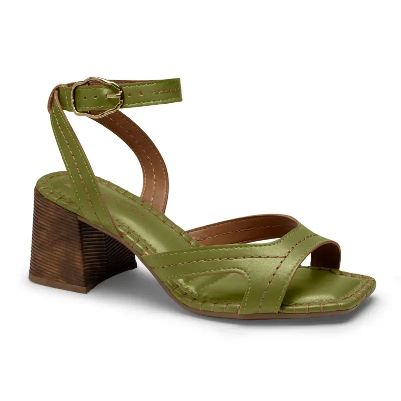 Sandália Tanara de Salto Bloco Verde 39