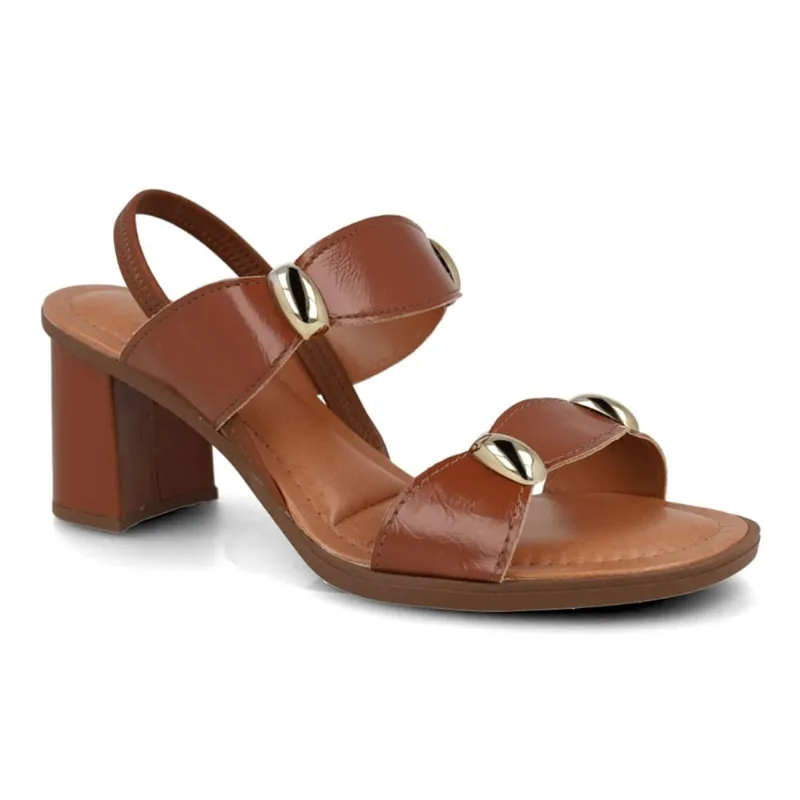 Sandália Fem Mississipi Salto Bloco Marrom MF765 34 / Marrom