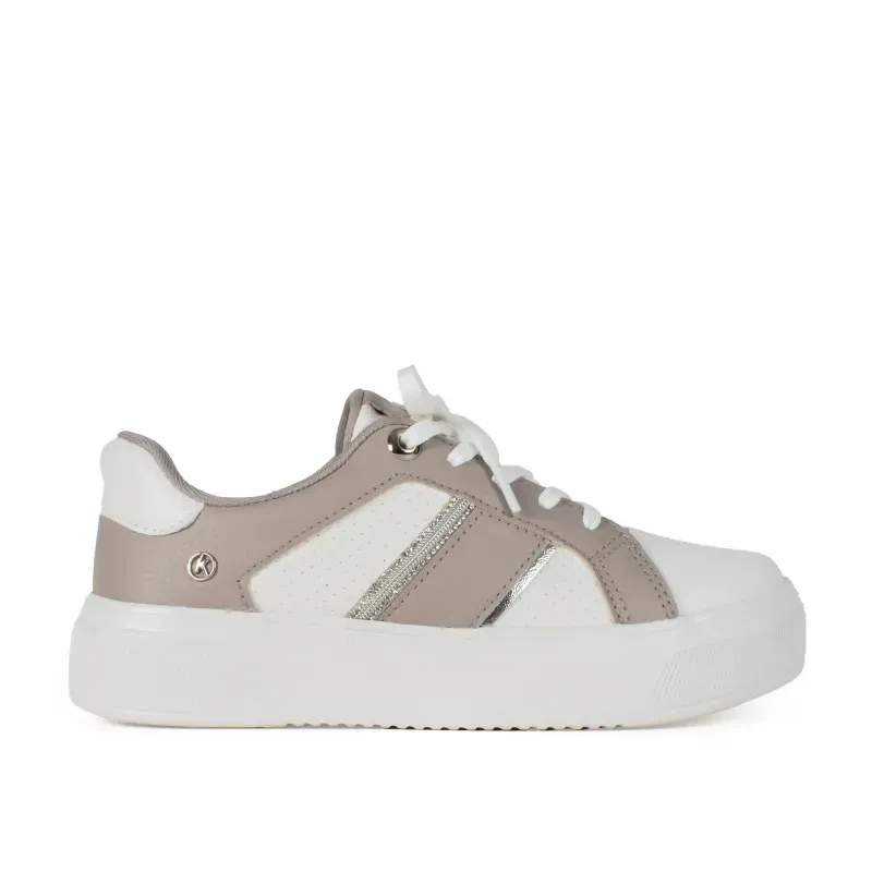 Tênis Kolosh Flatform Branco e Cinza 38