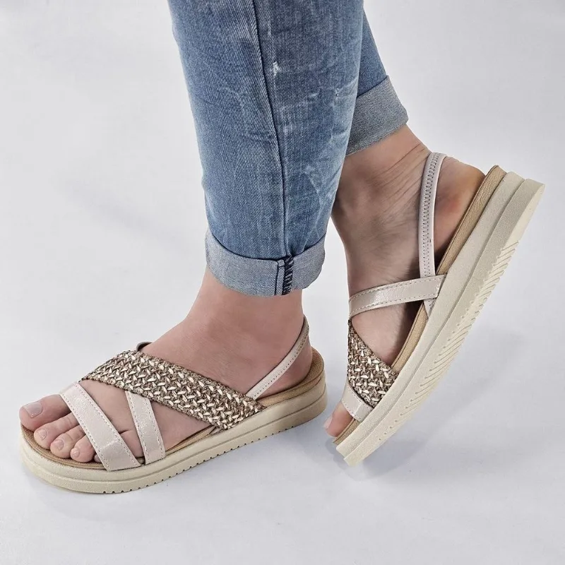 Sandália Mississipi Feminina Papete Corda Brilho MF931 36 / Offwhite
