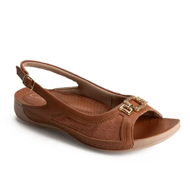 Sandália Campesí Slingback Caramelo 34