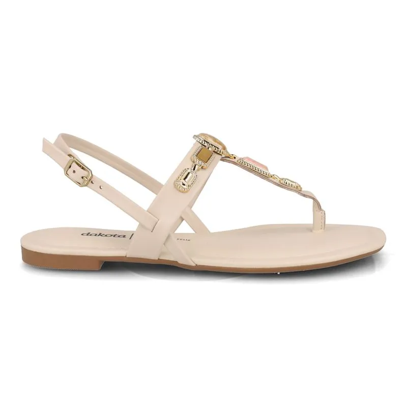 Sandália Rasteira Dakota Feminina Off White 37