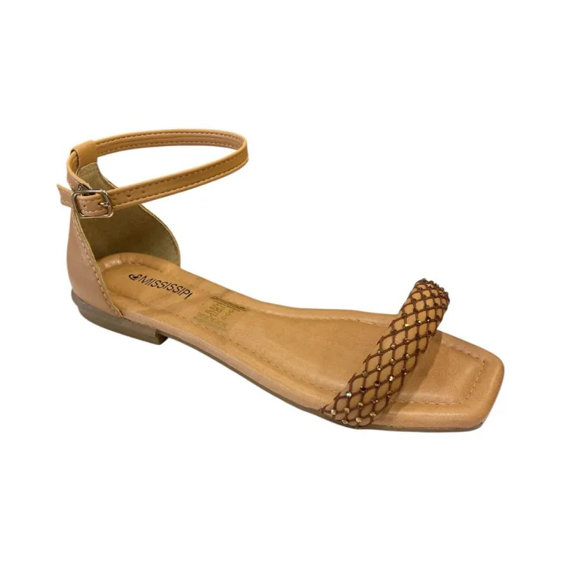 Sandália Rasteira Feminina Mississipi Marrom MF833-0002 40 / Marrom