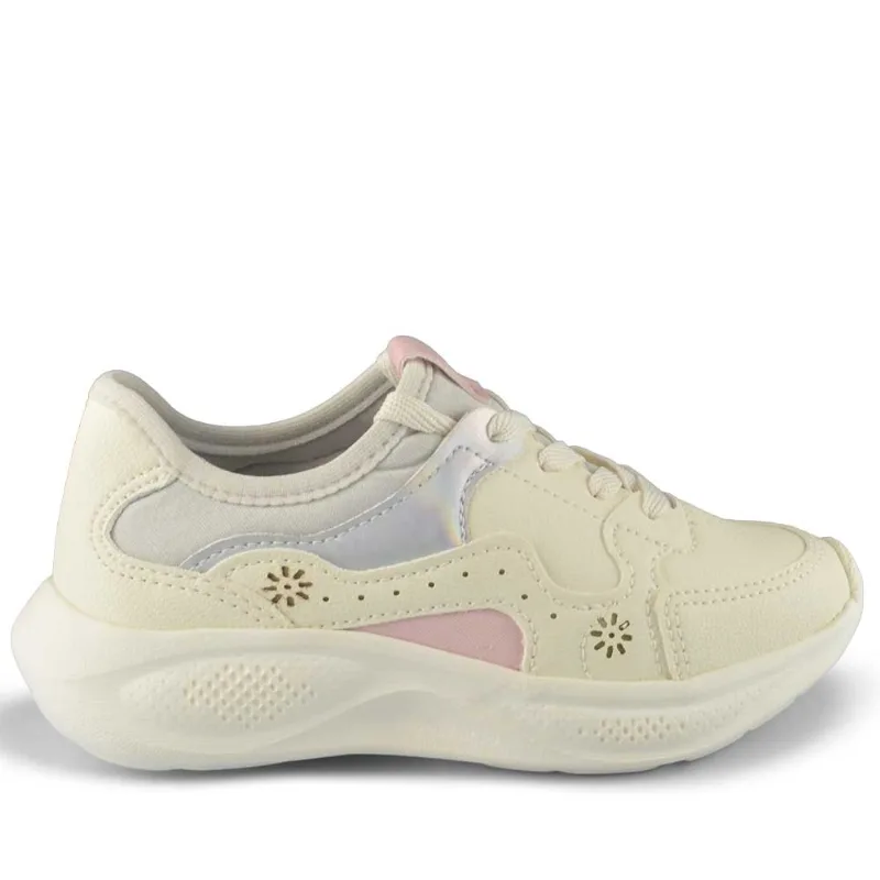 Tênis Casual Pink Cats Infantil Feminino V5822 005 VERCELLI CREAM 30