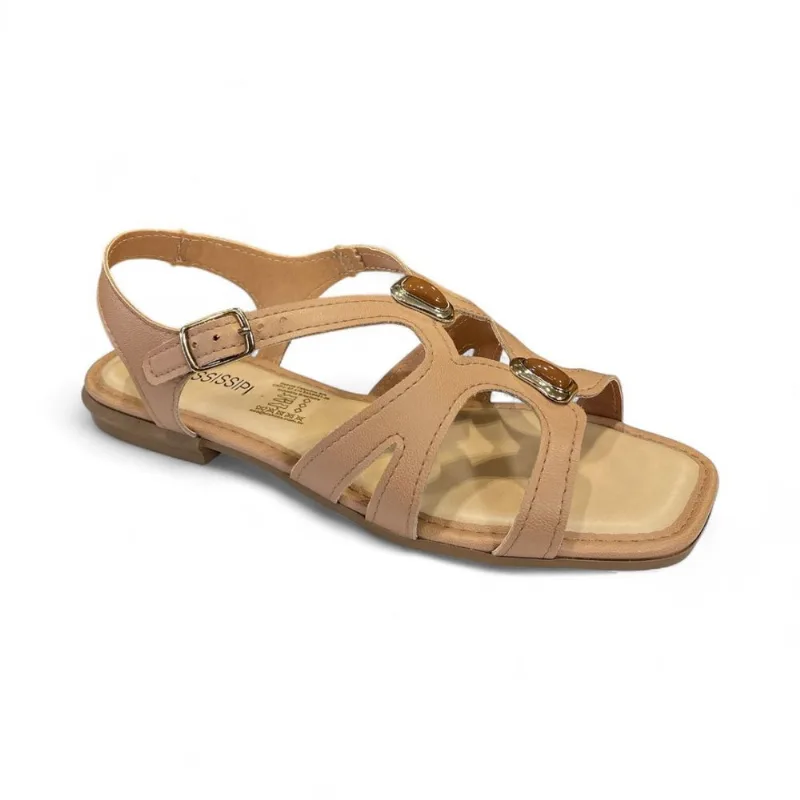Sandália Rasteira Feminina Mississipi Bege J0132-0006 39 / Bege