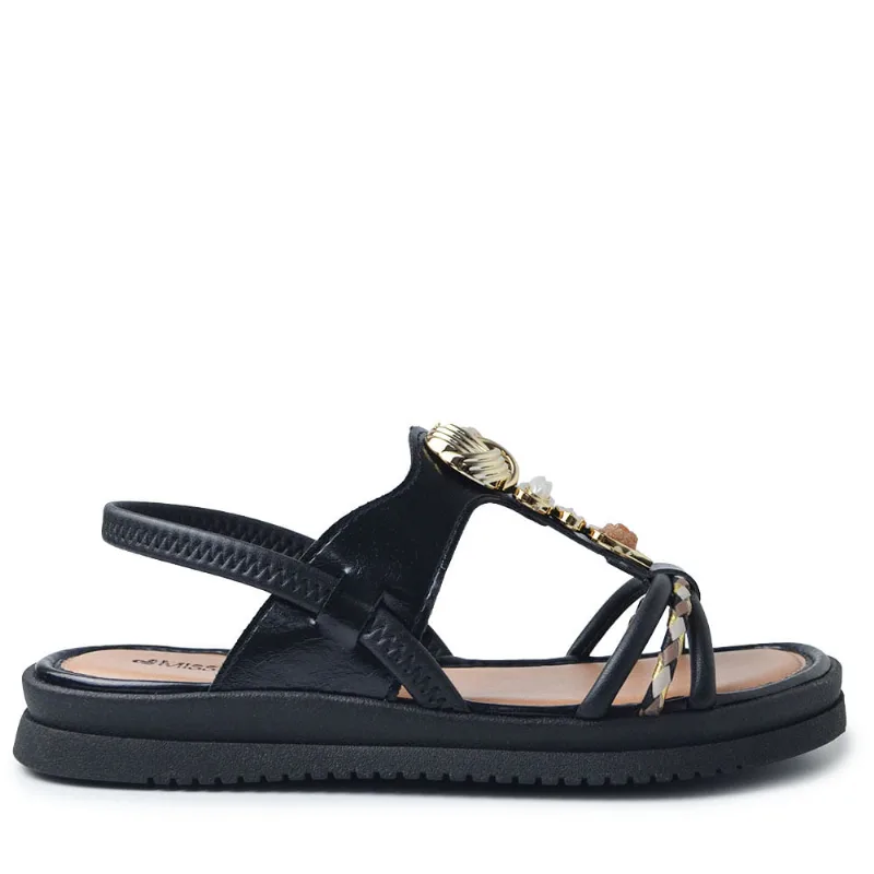 Sandália Flatform Mississipi Feminina JO221 001 MABLI PRETO 37