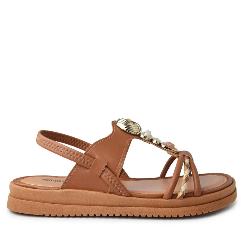 Sandália Flatform Mississipi Feminina JO221 005 BERTINI CARAMELO 35