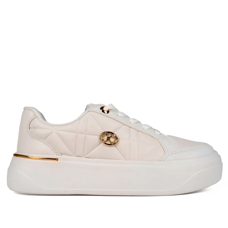 Tênis Feminino Kolosh Flatform EVAFit Pin Metalizado Branco - 35