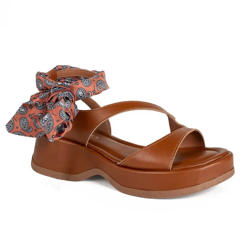Sandália Tanara Flatform Caramelo 36
