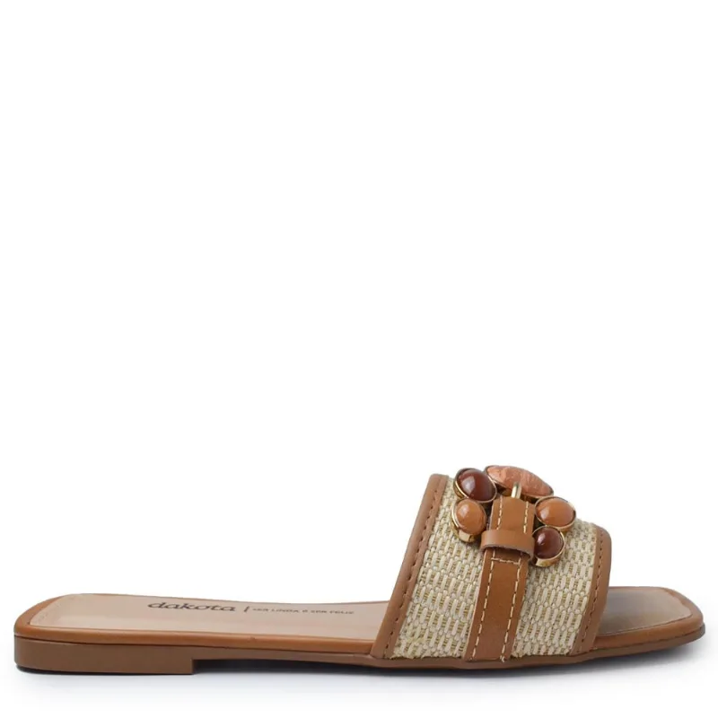 Sandália Rasteira Dakota Feminina Y9383 002 TRAMANTI NATURAL 38