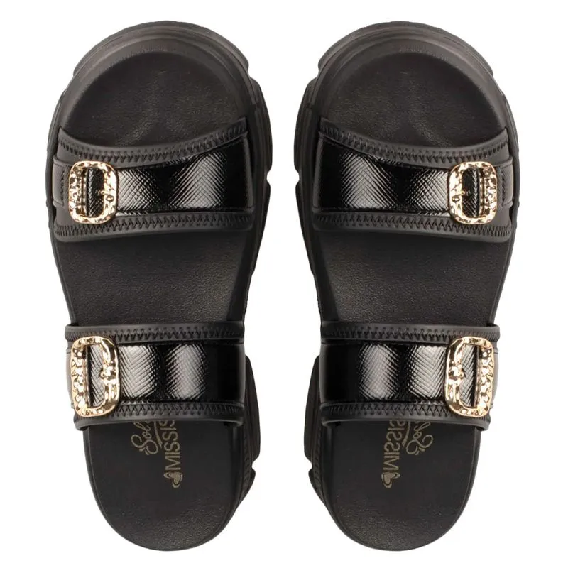 Chinelo Slide Feminino Mississipi Flatform Napa Preto - 38