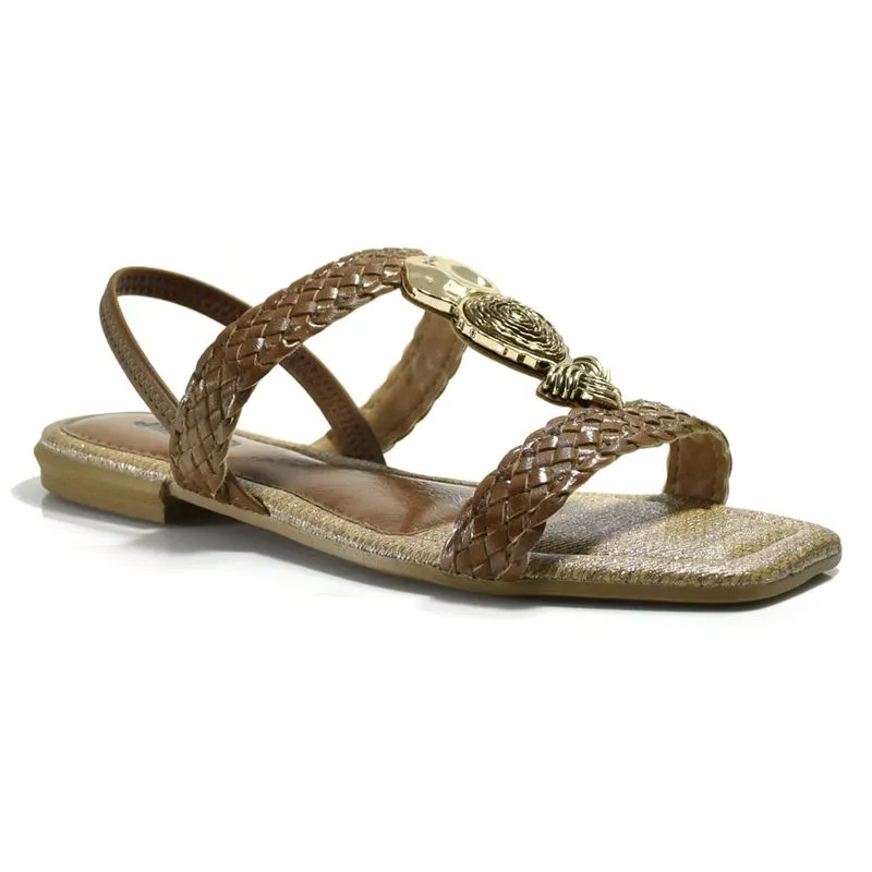 Sandália Rasteira Feminina Mississipi Marrom J0401 40
