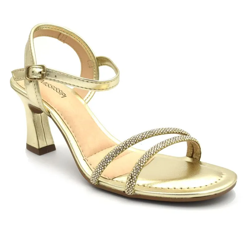 Sandália de Festa e Salto Feminina Mississipi Dourado J0991 33