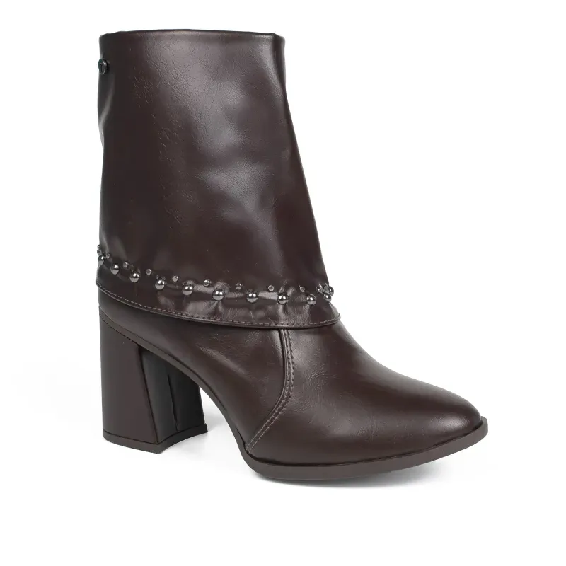 Bota Tanara de Cano Médio Marrom 35