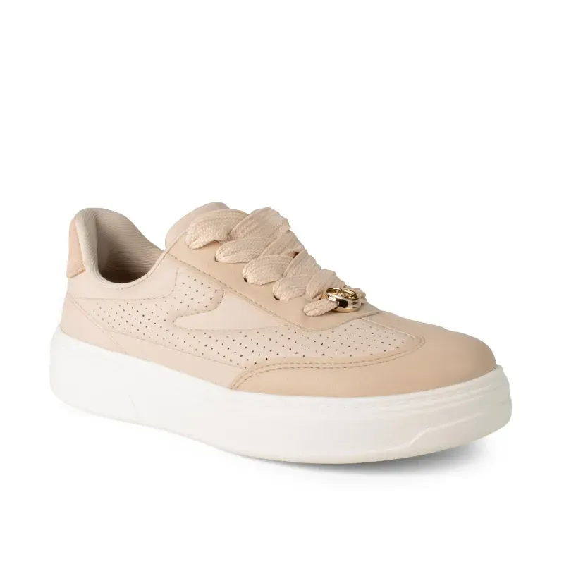 Tênis Casual Feminino Dakota Bege Plataforma 35