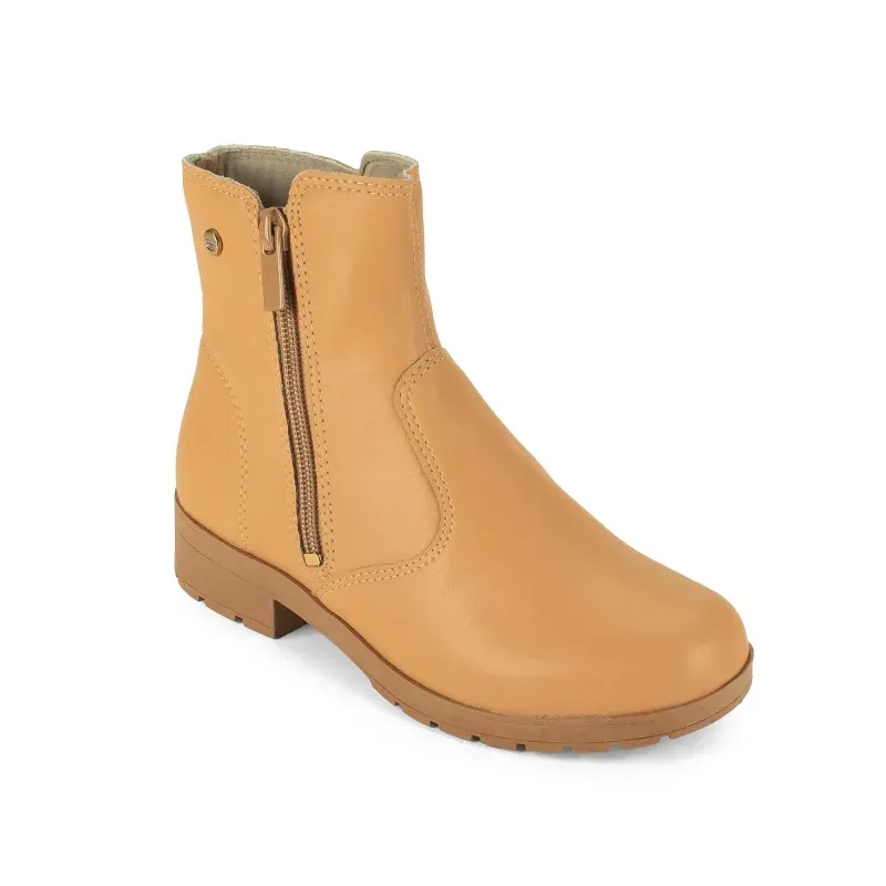 Bota Pink Cats Cano Curto Infantil Feminina Bege 30