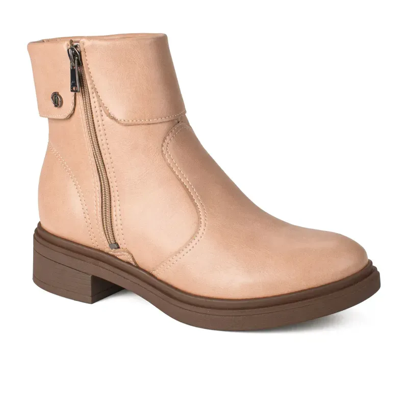 Bota Dakota Cano Curto Feminina Bege 35