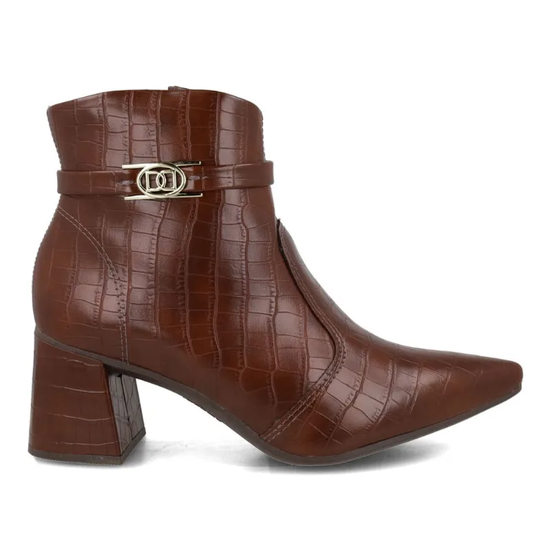 Bota Dakota Cano Curto Feminina Croco Marrom 35